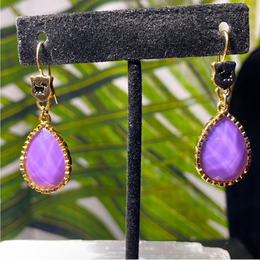 Vintage Purple Scottish Terrier Earrings